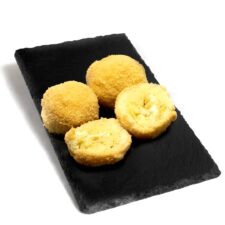 Bolas de queso y manzana