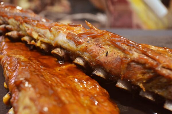 Costillas de cerdo a la Barbacoa Carniceria Victor Salvo en mercado de granvía Zaragoza
